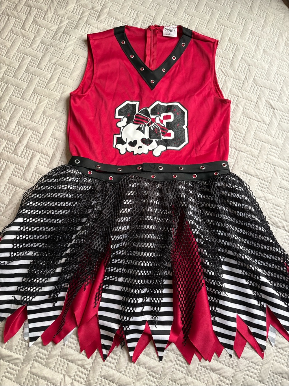 Spirit Girls Red and Black Skull Cheer Pirate Costume Dress